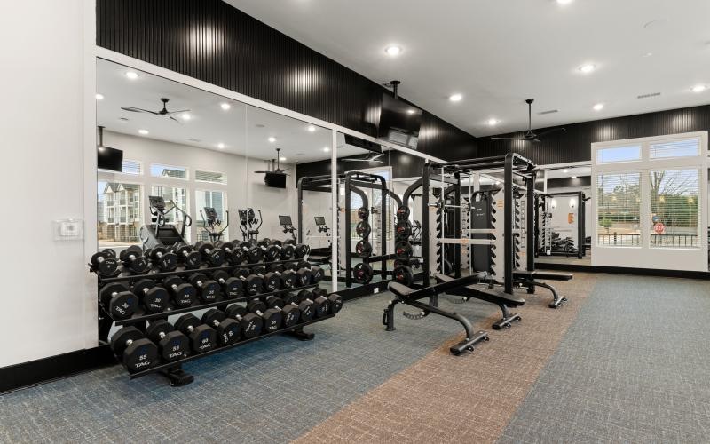 fitness area with equipment